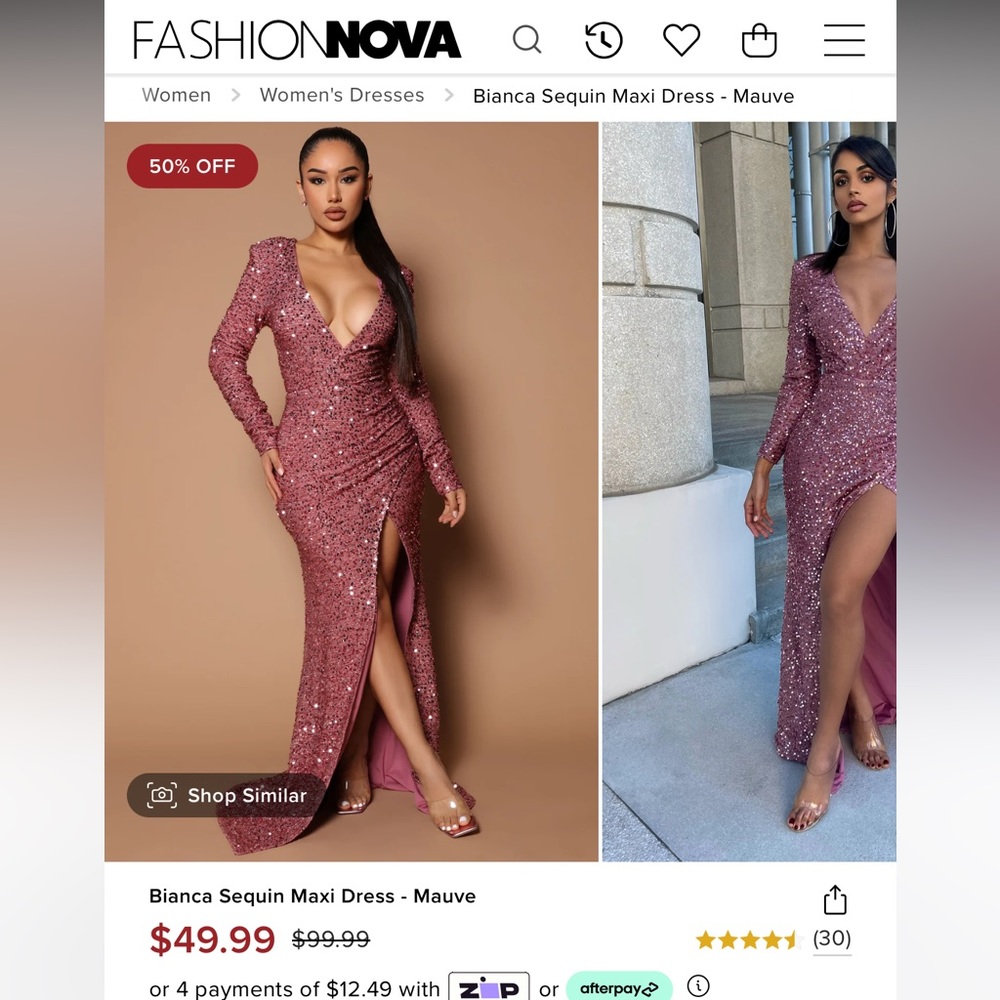 FashionNova Bianca Sequin Dress